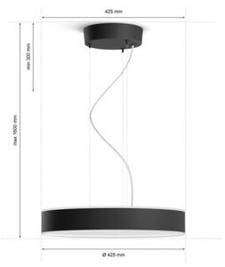 Philips - Lampadario a sospensione con filo LED dimmerabile Hue ENRAVE LED/33,5W/230V nero + +TC