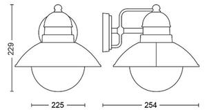 Philips 1748086PN - Applique da esterno DAMASCUS 1xE27/60W/230V IP44