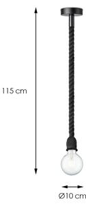 Lampadario a sospensione con filo LEONARDO ROPE 1xE27/10W/230V nero