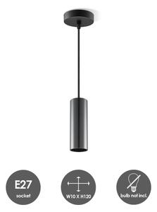 Lampadario a sospensione con filo SAGA 1xE27/40W/230V nero