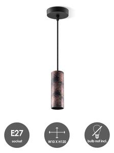 Lampadario a sospensione con filo SAGA 1xE27/40W/230V nero/bronzo