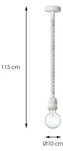 Lampadario a sospensione con filo LEONARDO ROPE 1xE27/10W/230V bianco