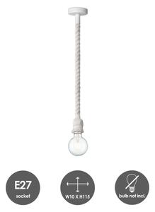 Lampadario a sospensione con filo LEONARDO ROPE 1xE27/10W/230V bianco