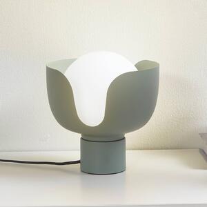 Lampada da tavolo Lindby Fiora, verde, vetro, metallo, Ø 20 cm