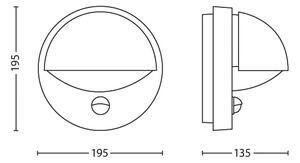 Philips - Applique da esterno con sensore JUNE 1xE27/12W/230V IP44