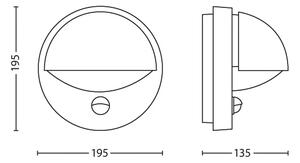 Philips - Applique da esterno con sensore JUNE 1xE27/12W/230V IP44