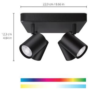 WiZ - Faretto LED RGBW Dimmerabile IMAGEO 4xGU10/4,9W/230V nero Wi-Fi