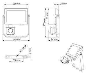Philips - Proiettore LED da esterno con sensore PROJECTLINE LED/20W/230V IP65 3000K