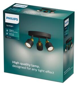 Philips - Faretto NIALL 3xGU10/5W/230V nero/ottone