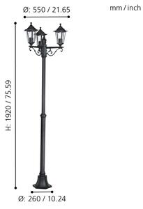 EGLO 22145 - Lampada da esterno LATERNA 4 3xE27/60W/230V