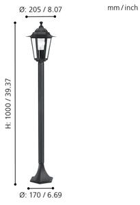EGLO 22144 - Lampada da esterno LATERNA 4 1xE27/60W/230V