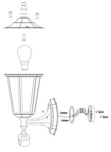 EGLO 22464 - Lampada da esterno con sensore LATERNA 5 1xE27/60W/230V