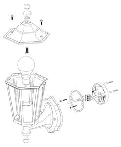 EGLO 22468 - Applique da esterno LATERNA 4 1xE27/60W nero