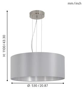 Eglo 31606 - Lampadario a sospensione con filo MASERLO 3xE27/60W/230V