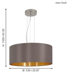 Eglo 31608 - Lampadario a sospensione con filo MASERLO 3xE27/60W/230V