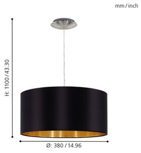 Eglo 31599 - Lampadario a sospensione con filo MASERLO 1xE27/60W/230V