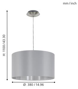 Eglo 31601 - Lampadario a sospensione con filo MASERLO 1xE27/60W/230V