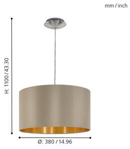 Eglo 31602 - Lampadario a sospensione con filo MASERLO 1xE27/60W/230V