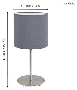 Eglo 31596 - Lampada da tavolo PASTERI 1xE27/60W/230V