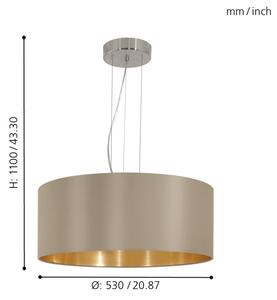 Eglo 31607 - Lampadario a sospensione con filo MASERLO 3xE27/60W/230V