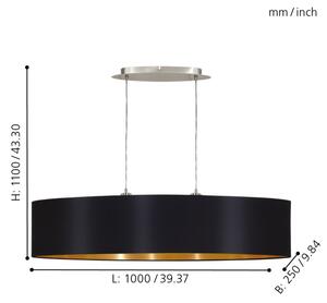 Eglo 31616 - Lampadario a sospensione con filo MASERLO 2xE27/60W/230V
