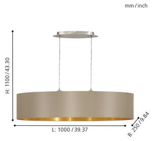 Eglo 31618 - Lampadario a sospensione con filo MASERLO 2xE27/60W/230V