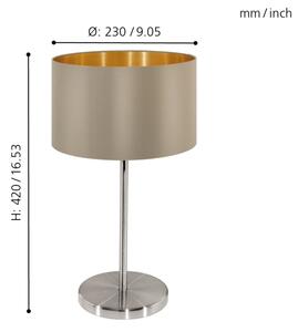 Eglo 31629 - Lampada da tavolo MASERLO 1xE27/60W/230V