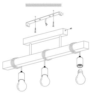 Eglo 33166 - Lampadario fisso TOWNSHEND 3xE27/60W/230V