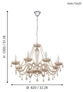 Eglo 39093 - Lampadario BASILANO 8xE14/40W/230V