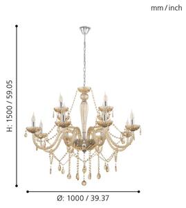 Eglo 39094 - Lampadario BASILANO 12xE14/40W/230V