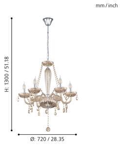 Eglo 39092 - Lampadario BASILANO 6xE14/40W/230V