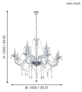 Eglo 39102 - Lampadario BASILANO 1 12xE14/40W/230V
