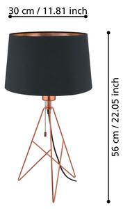 Eglo 39178 - Lampada da tavolo CAMPORALE 1xE27/60W/230V