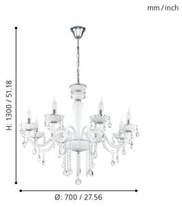 Eglo 39114 - Lampadario CARPENTO 8x14/40W/230V