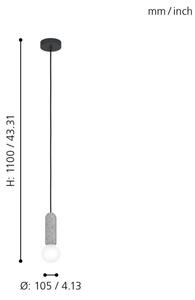 Eglo 39831 - Lampadario a sospensione con filo GIACONECCHIA 1xE27/40W/230V