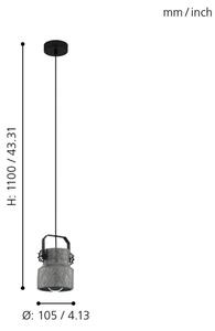 Eglo 39854 - Lampada a sospensione con cavo HILCOTT 1xE27/40W/230V