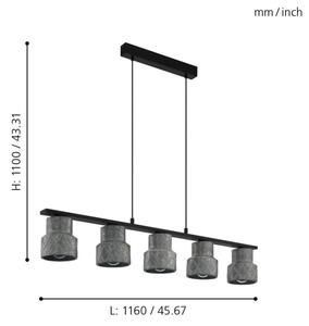 Eglo 39855 - Lampadario a sospensione su cavo HILCOTT 5xE27/40W/230V