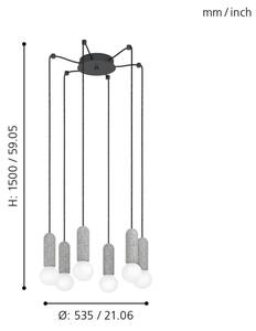 Eglo 39833 - Lampadario a sospensione con filo GIACONECCHIA 6xE27/40W/230V ragno