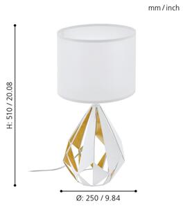 Eglo 43078 - Lampada da tavolo CARLTON 1xE27/60W/230V
