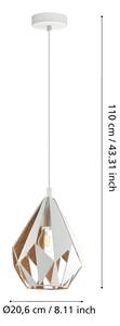 Eglo 43001 - Lampadario a sospensione con filo CARLTON 1xE27/60W/230V
