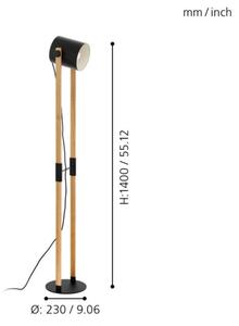 Eglo 43048 - Lampada da terra HORNWOOD 1xE27/28W/230V
