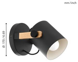 Eglo 43518 - Applique da parete HORNWOOD 1xE27/28W/230V