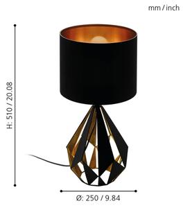 Eglo 43077 - Lampada da tavolo CARLTON 1xE27/60W/230V