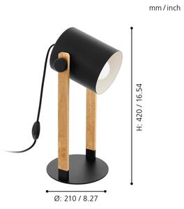 Eglo 43047 - Lampada da tavolo HORNWOOD 1xE27/28W/230V