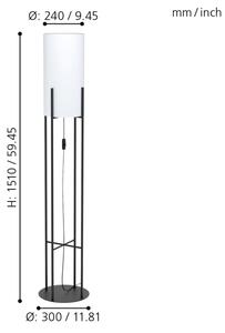 Eglo 43141 - Lampada da terra GLASTONBURY 1xE27/60W/230V