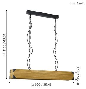 Eglo 43159 - Lampadario a sospensione con catena HARBOROUGH 4xE27/40W/230V