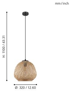 Eglo 43261 - Lampadario a sospensione con filo DEMBLEBY 1xE27/40W/230V