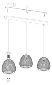 Eglo 43266 - Lampadario a sospensione con filo DEMBLEBY 1 3xE27/40W/230V