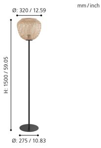 Eglo 43264 - Lampada da terra DEMBLEBY 1xE27/40W/230V