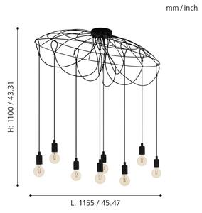 Eglo 43322 - Lampadario a sospensione con filo HOGSMILL 8xE27/40W/230V